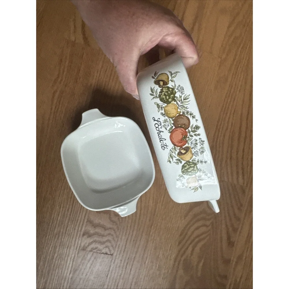 Vintage Corning Ware Spice of Life 1 Quart & 1.75 Cup Casserole Dish Set 1970s